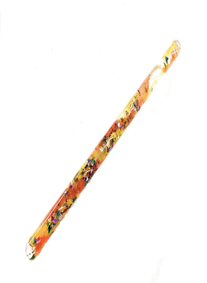 STAR MAGIC Spiral Glitter Wand Hand Fidget Wonder Tube 12 Inch Yellow/Orange - Image 3